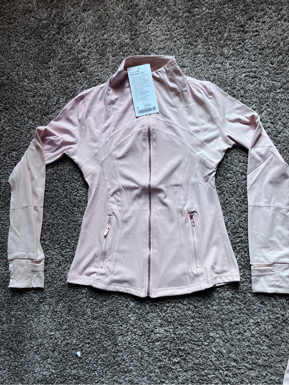 Women's Light Pink Zip-Front Active LULU Lemon Jacket